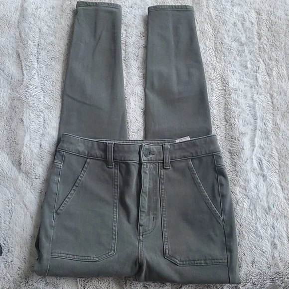 American Eagle Olive Green Moto Sryle Next Level Stretch Highest Rise Jegging 4 - Picture 2 of 7
